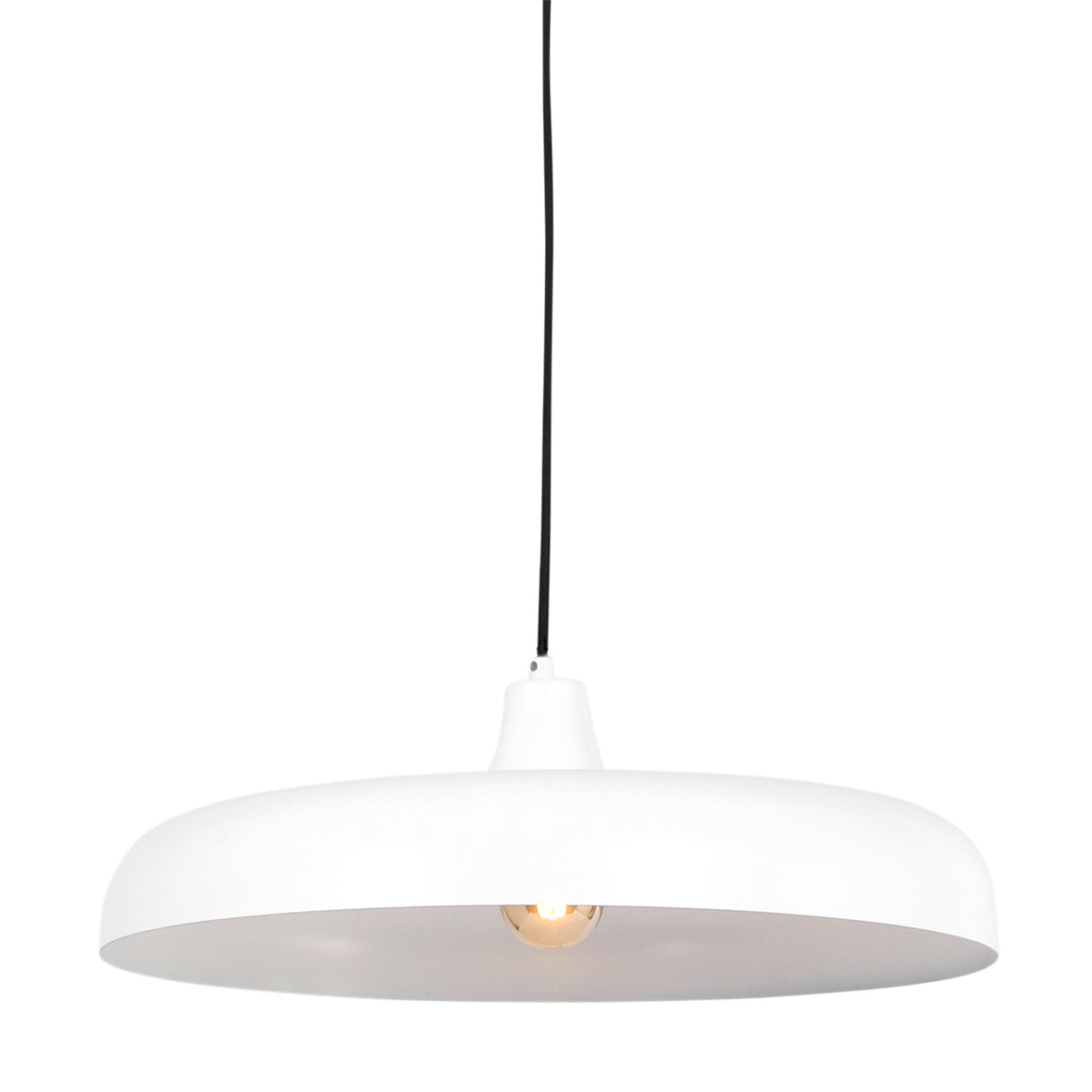 Hanglamp Krisip 2677W Wit met E27 fitting en stoffen snoer