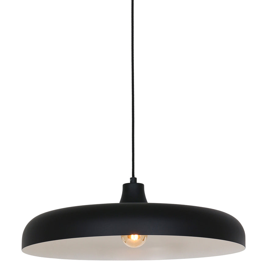 Hanglamp Krisip 2677ZW zwart met E27-fitting en stoffen snoer