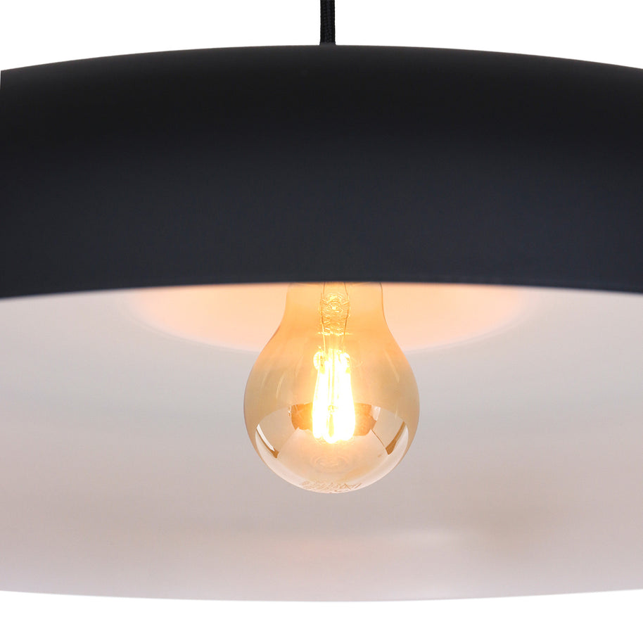 Hanglamp Krisip 2677ZW zwart met E27-fitting en stoffen snoer