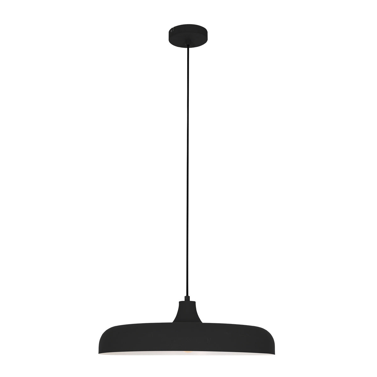 Hanglamp Krisip 2677ZW zwart met E27-fitting en stoffen snoer