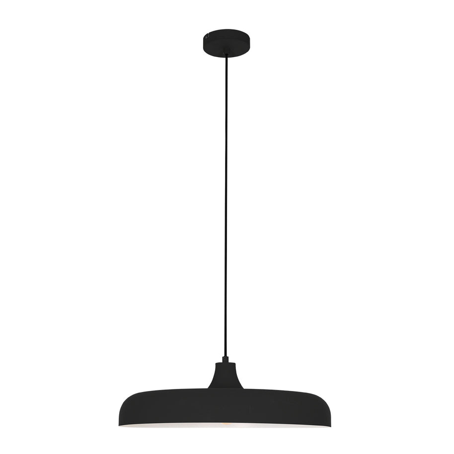 Hanglamp Krisip 2677ZW zwart met E27-fitting en stoffen snoer