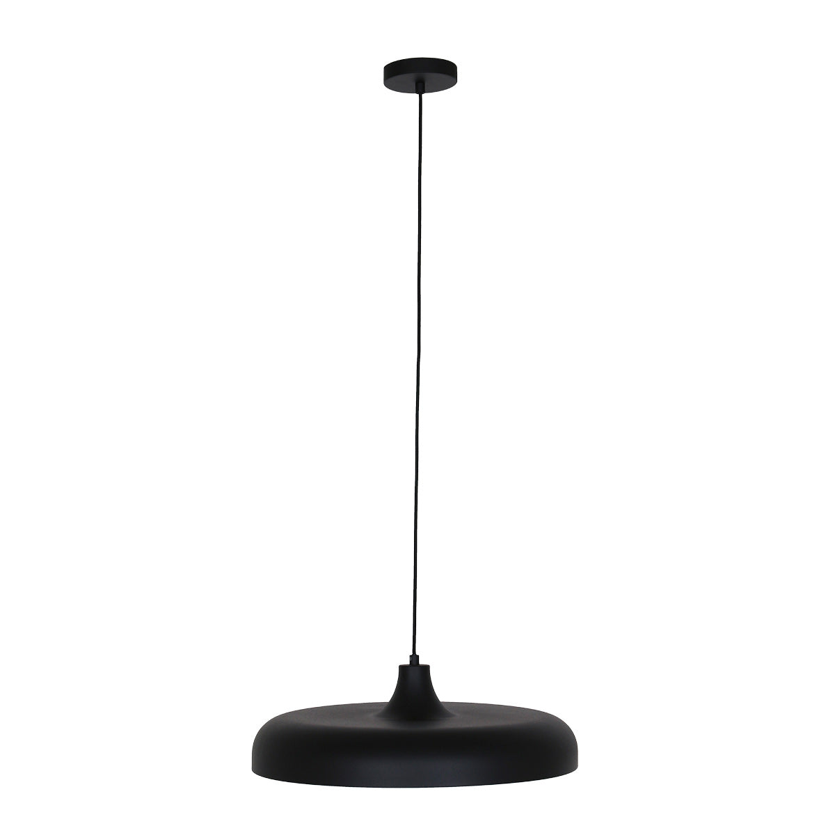 Hanglamp Krisip 2677ZW zwart met E27-fitting en stoffen snoer