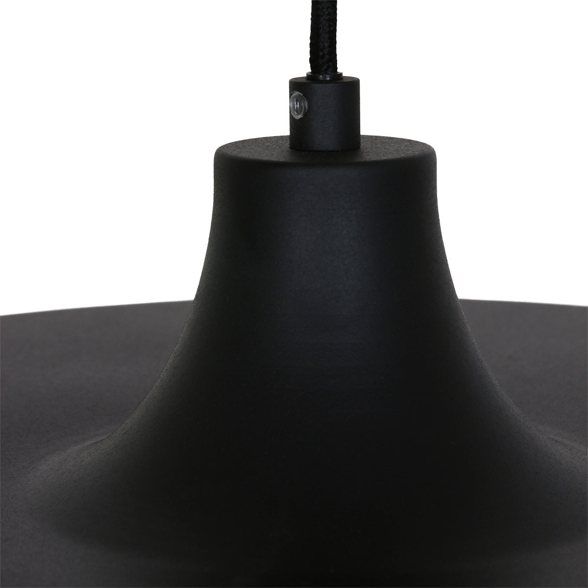 Hanglamp Krisip 2677ZW zwart met E27-fitting en stoffen snoer
