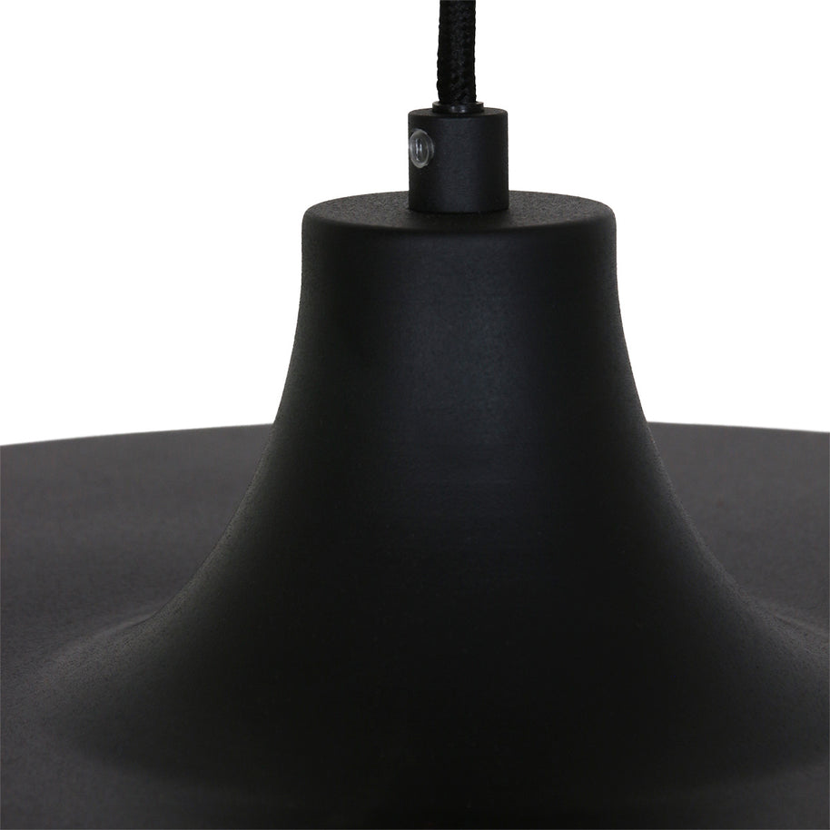 Hanglamp Krisip 2677ZW zwart met E27-fitting en stoffen snoer