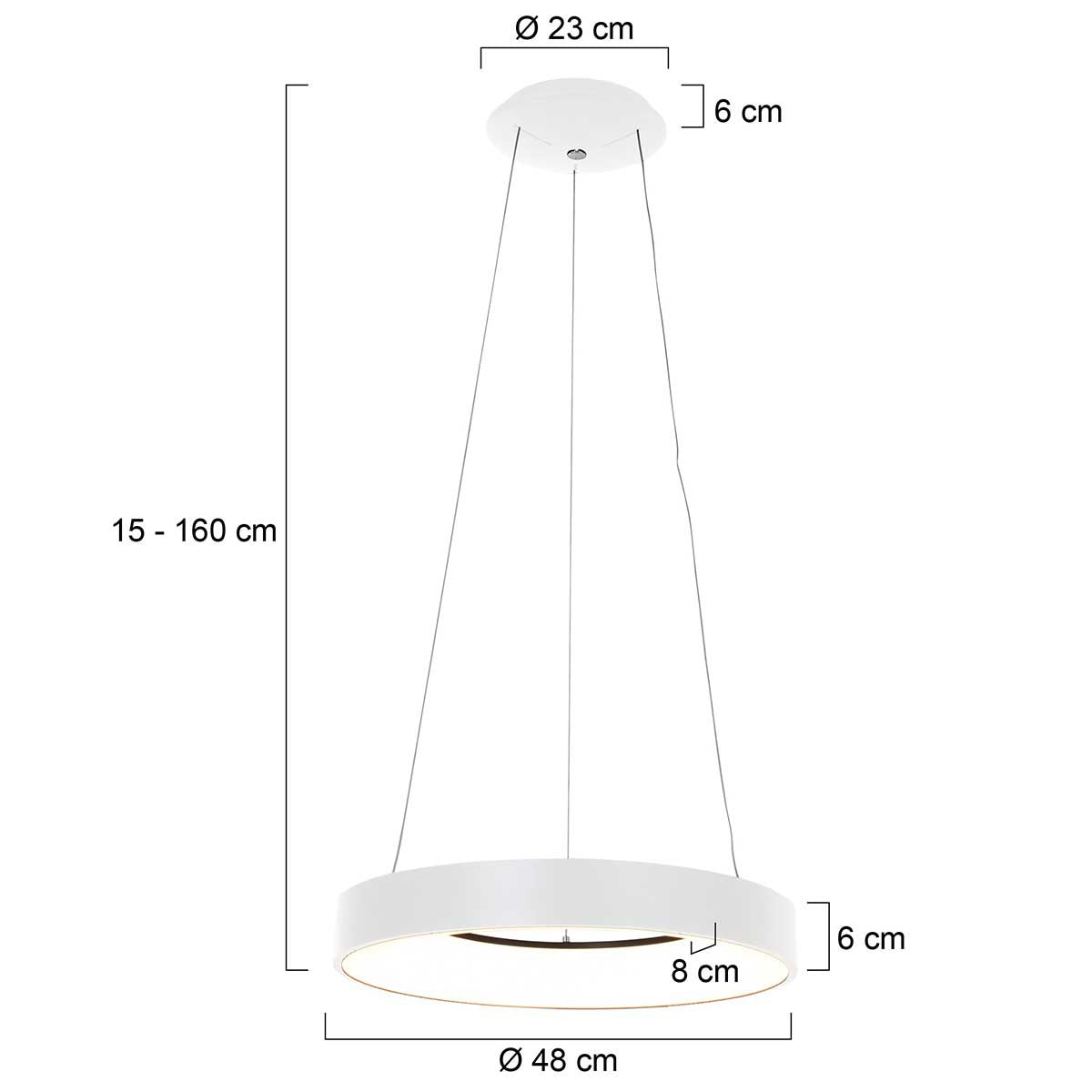 Hanglamp Ringlede 2695W wit rond 48 cm