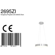 Hanglamp Ringlede 2695ZI Zilver rond 48cm