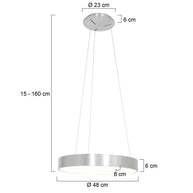 Hanglamp Ringlede 2695ZI Zilver rond 48cm