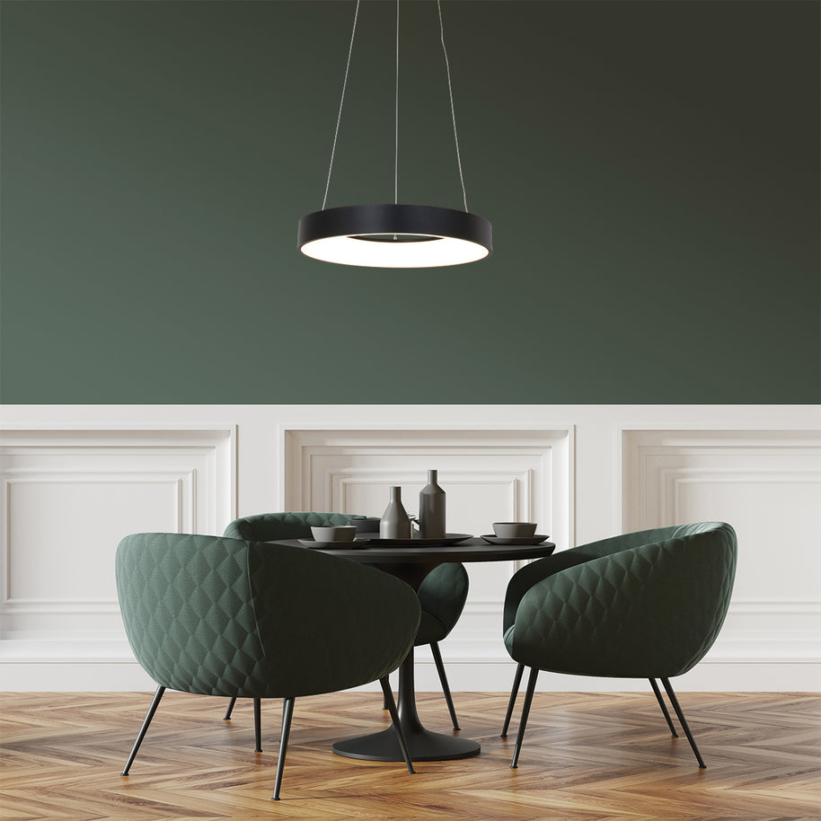 Hanglamp Ringlede 2695ZW Zwart rond 48 cm