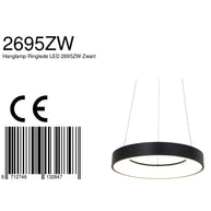 Hanglamp Ringlede 2695ZW Zwart rond 48 cm