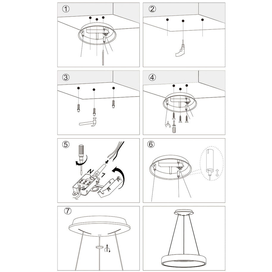 Hanglamp Ringlede 2695ZW Zwart rond 48 cm