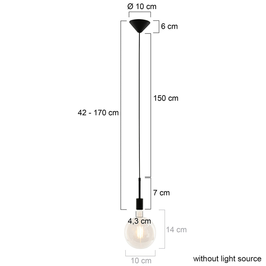Hanglamp Minimalics 2701ZW Zwart met E27 fitting