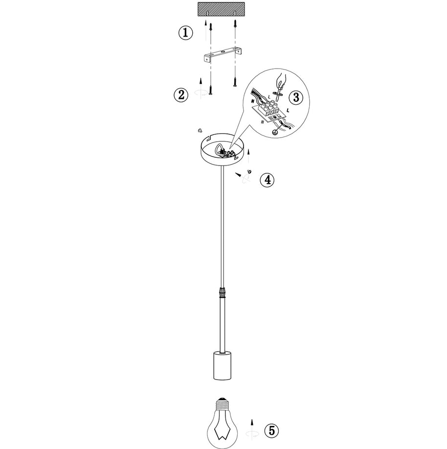 Hanglamp Minimalics 2701ZW Zwart met E27 fitting