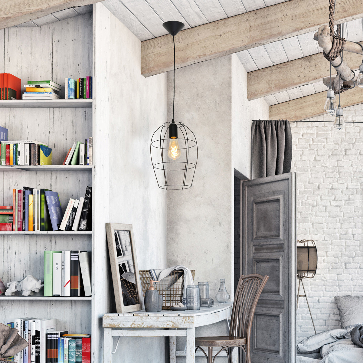 Hanglamp Minimalics 2705ZW Zwart – Stijlvol open design met E27 fitting