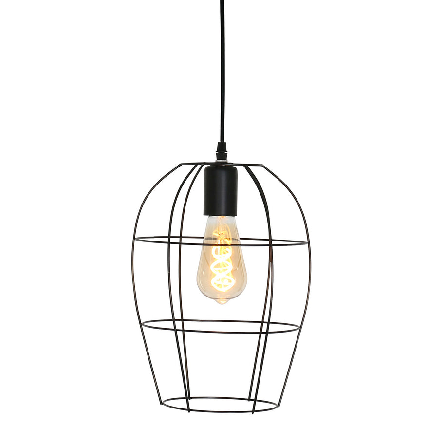 Hanglamp Minimalics 2705ZW Zwart – Stijlvol open design met E27 fitting