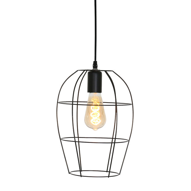 Hanglamp Minimalics 2705ZW Zwart – Stijlvol open design met E27 fitting