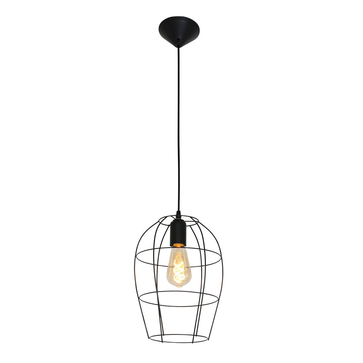 Hanglamp Minimalics 2705ZW Zwart – Stijlvol open design met E27 fitting