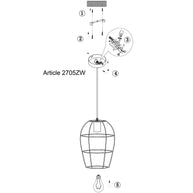 Hanglamp Minimalics 2705ZW Zwart – Stijlvol open design met E27 fitting