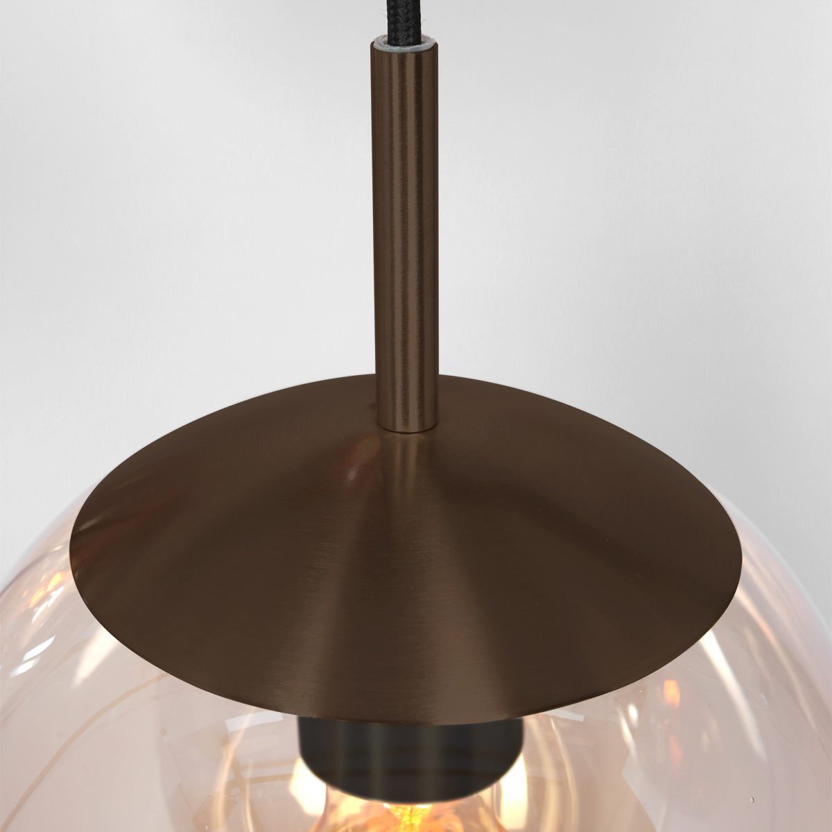 Hanglamp Bollique 2730CA cacao, 5-lichts lamp met amberkleurig glas