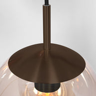 Hanglamp Bollique 2730CA cacao, 5-lichts lamp met amberkleurig glas
