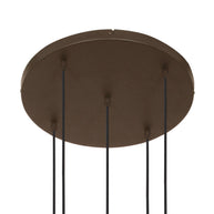 Hanglamp Bollique 2730CA cacao, 5-lichts lamp met amberkleurig glas