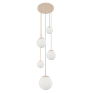 Hanglamp Bollique 2730CR crème 5-lichts designlamp met mat-wit glas