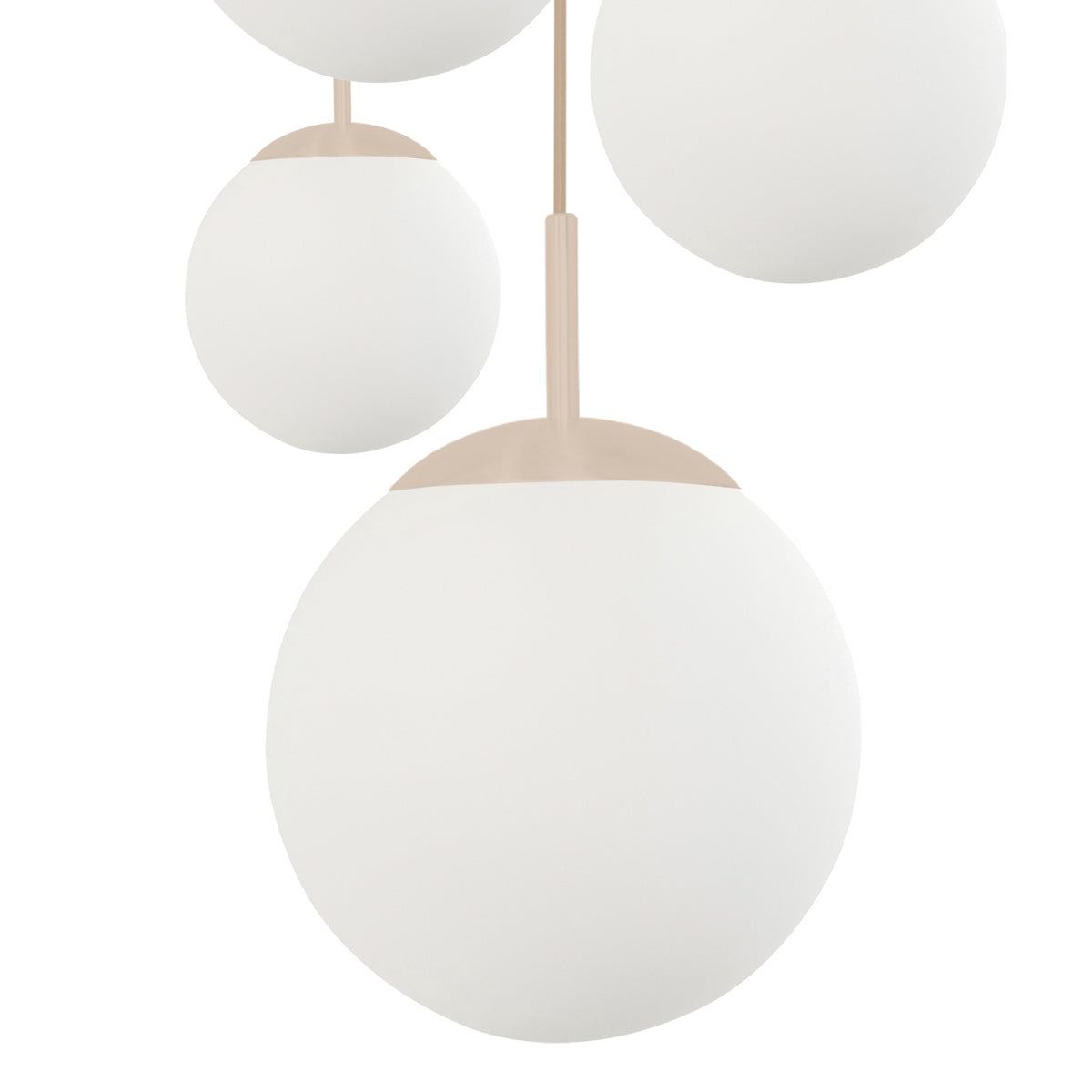 Hanglamp Bollique 2730CR crème 5-lichts designlamp met mat-wit glas
