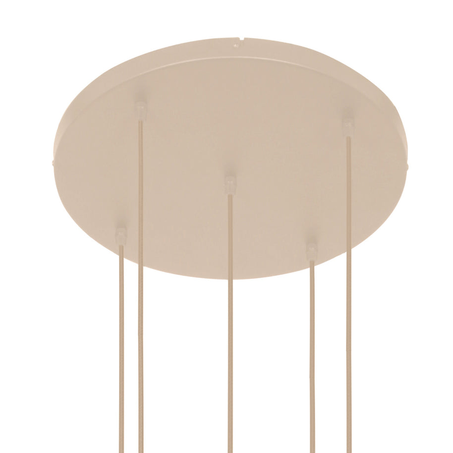 Hanglamp Bollique 2730CR crème 5-lichts designlamp met mat-wit glas