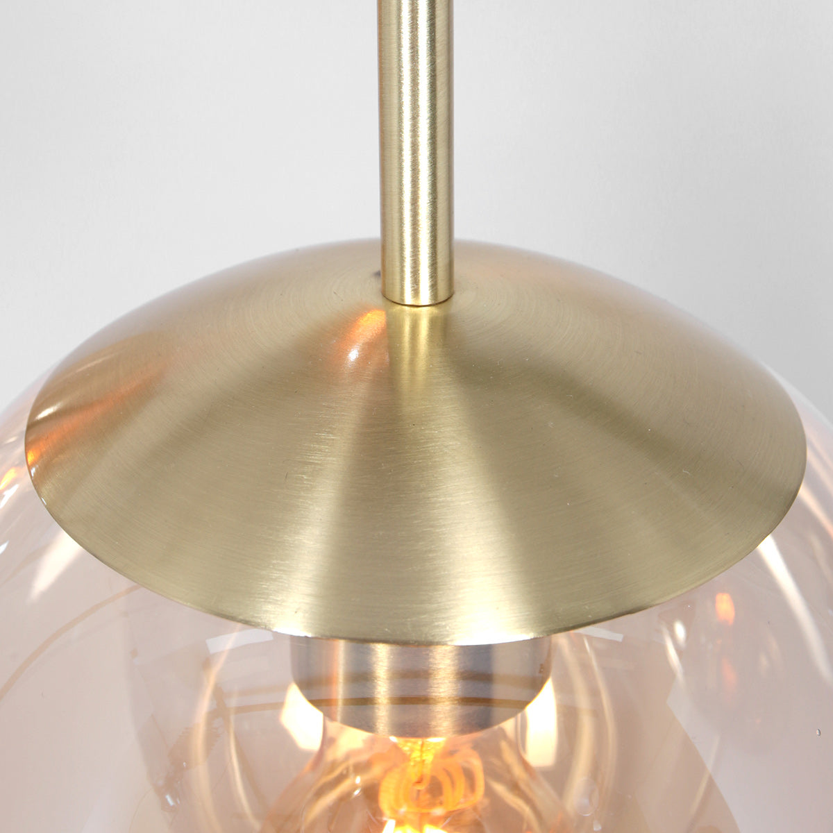Hanglamp Bollique 2730ME messing, 5-lichts met amberkleurig glas