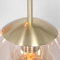 Hanglamp Bollique 2730ME messing, 5-lichts met amberkleurig glas