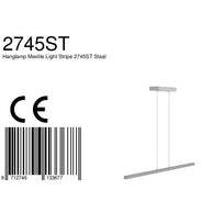 Minimalistische stalen hanglamp Danske 2745ST 2000 Lumen