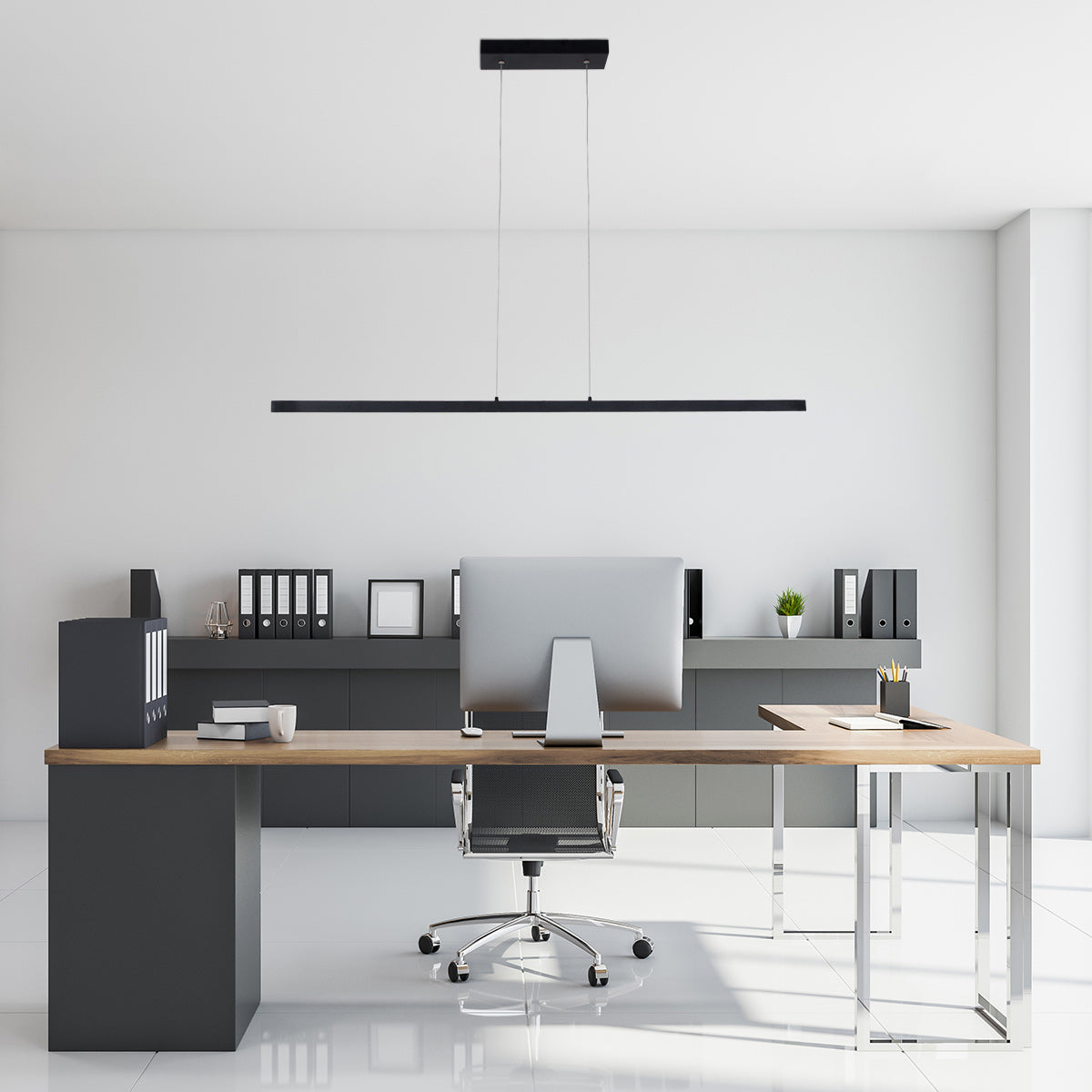 Minimalistische zwarte hanglamp Danske 2745ZW 2000 lumen