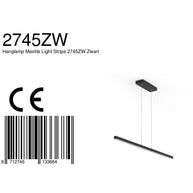 Minimalistische zwarte hanglamp Danske 2745ZW 2000 lumen
