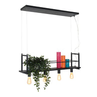 Zwarte hanglamp Buckley 2983ZW met plateau en 4 x E27-fitting