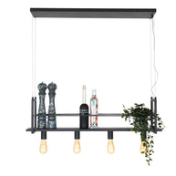 Zwarte hanglamp Buckley 2983ZW met plateau en 4 x E27-fitting