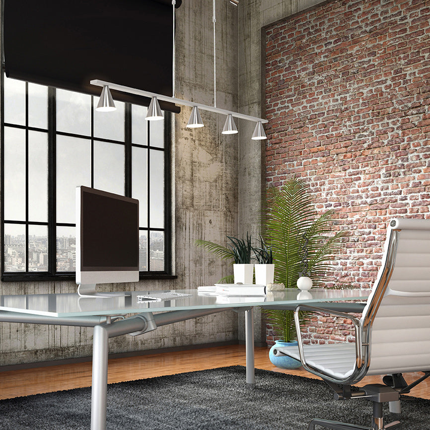 Hanglamp Vortex 3066ST staal 5-lichts instelbare lichtkleur