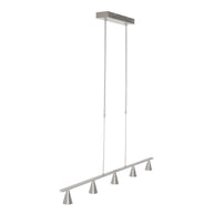 Hanglamp Vortex 3066ST staal 5-lichts instelbare lichtkleur