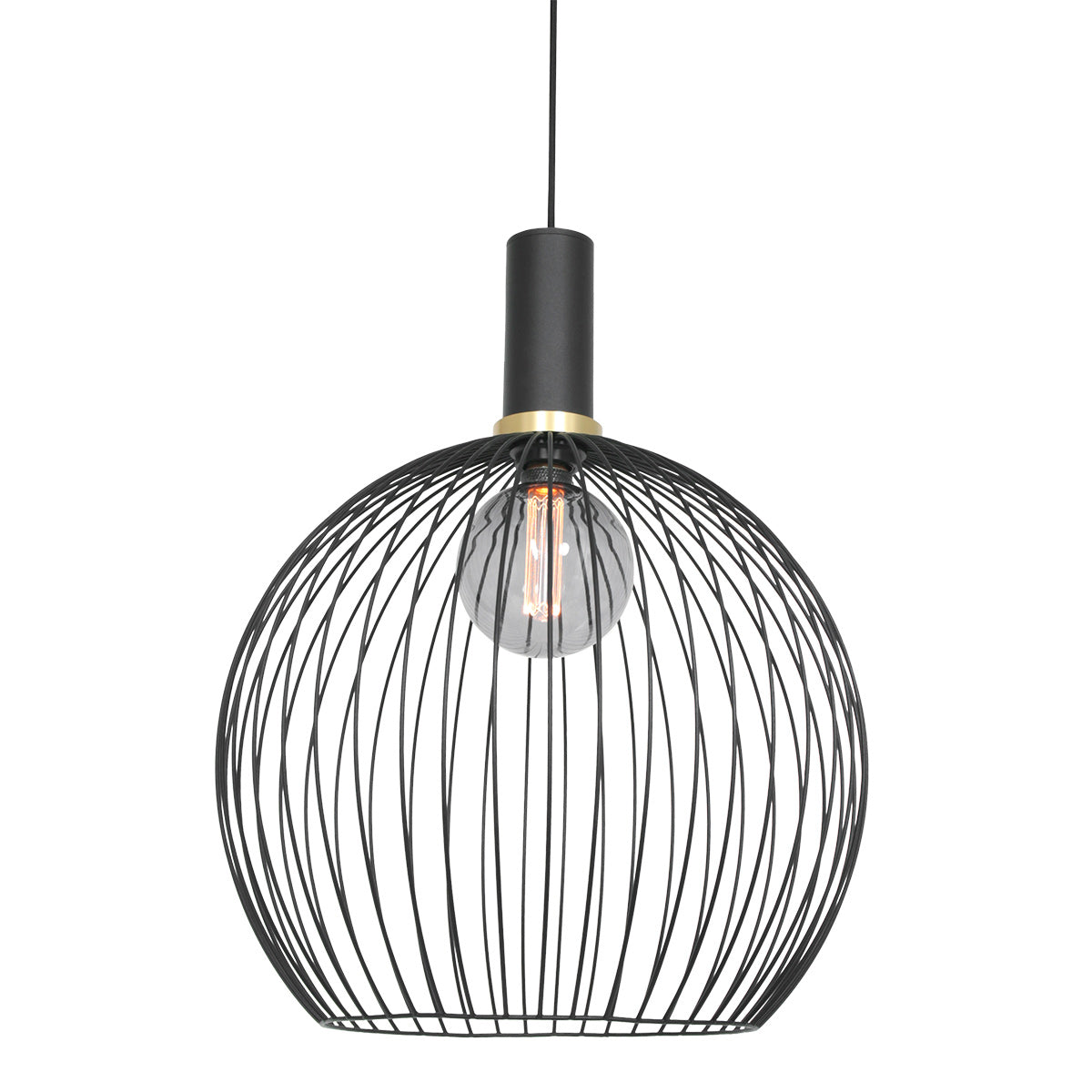 Hanglamp Aureole 3068ZW zwarte draadlamp met E27-fitting Ø45