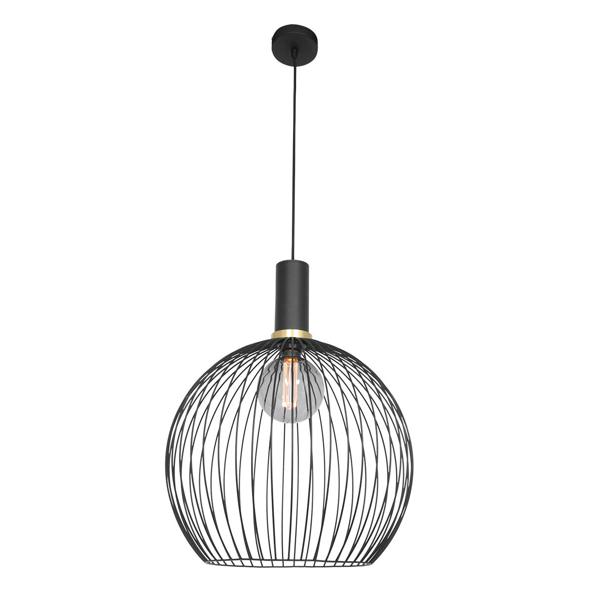 Hanglamp Aureole 3068ZW zwarte draadlamp met E27-fitting Ø45