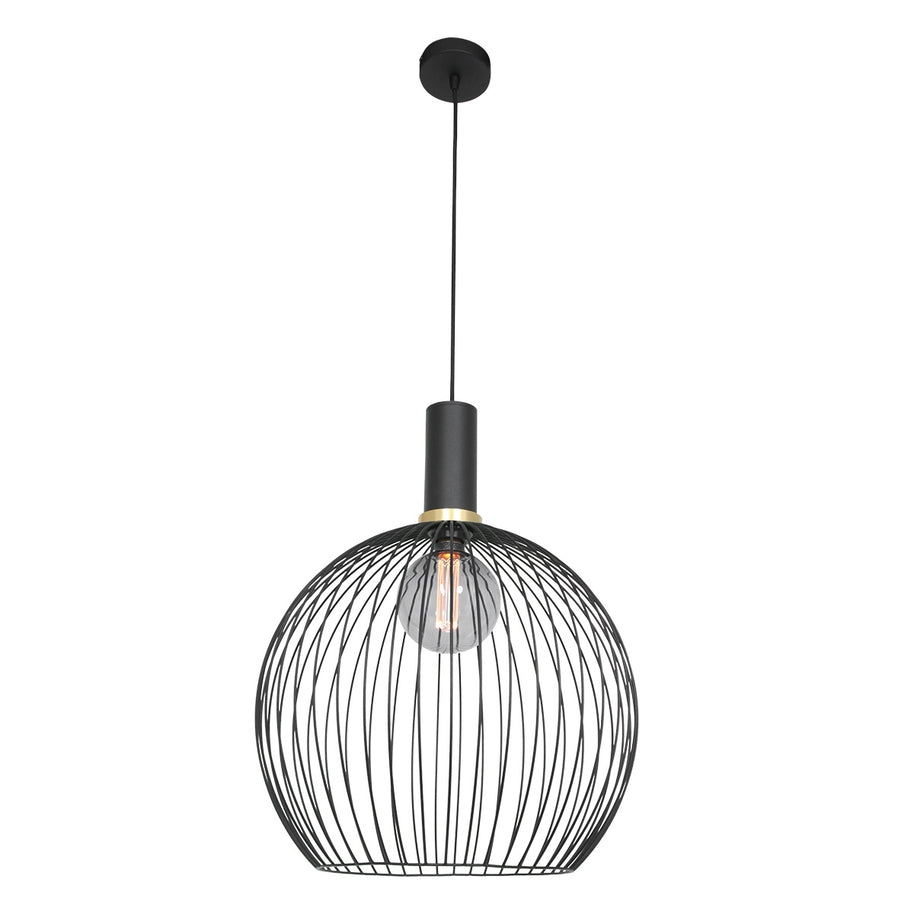 Hanglamp Aureole 3068ZW zwarte draadlamp met E27-fitting Ø45