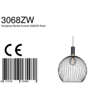 Hanglamp Aureole 3068ZW zwarte draadlamp met E27-fitting Ø45