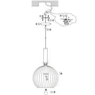 Hanglamp Aureole 3068ZW zwarte draadlamp met E27-fitting Ø45