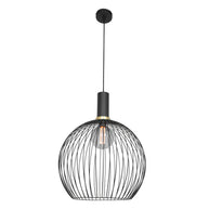 Hanglamp Aureole 3068ZW zwarte draadlamp met E27-fitting Ø45