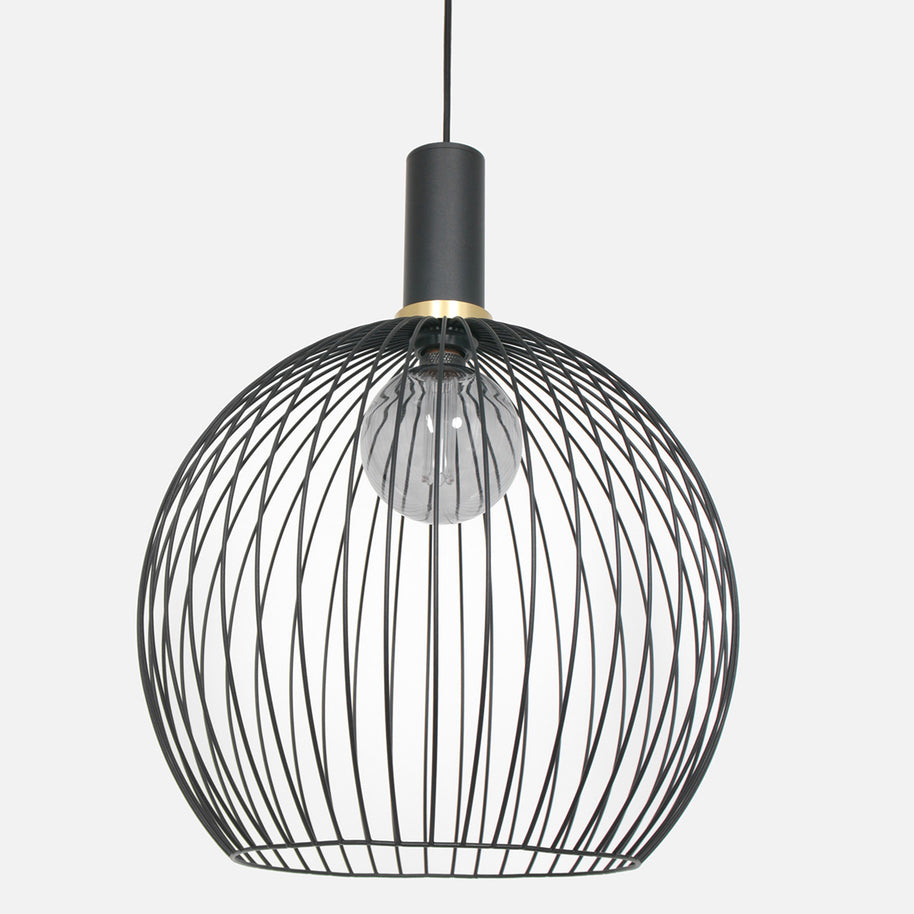 Hanglamp Aureole 3068ZW zwarte draadlamp met E27-fitting Ø45
