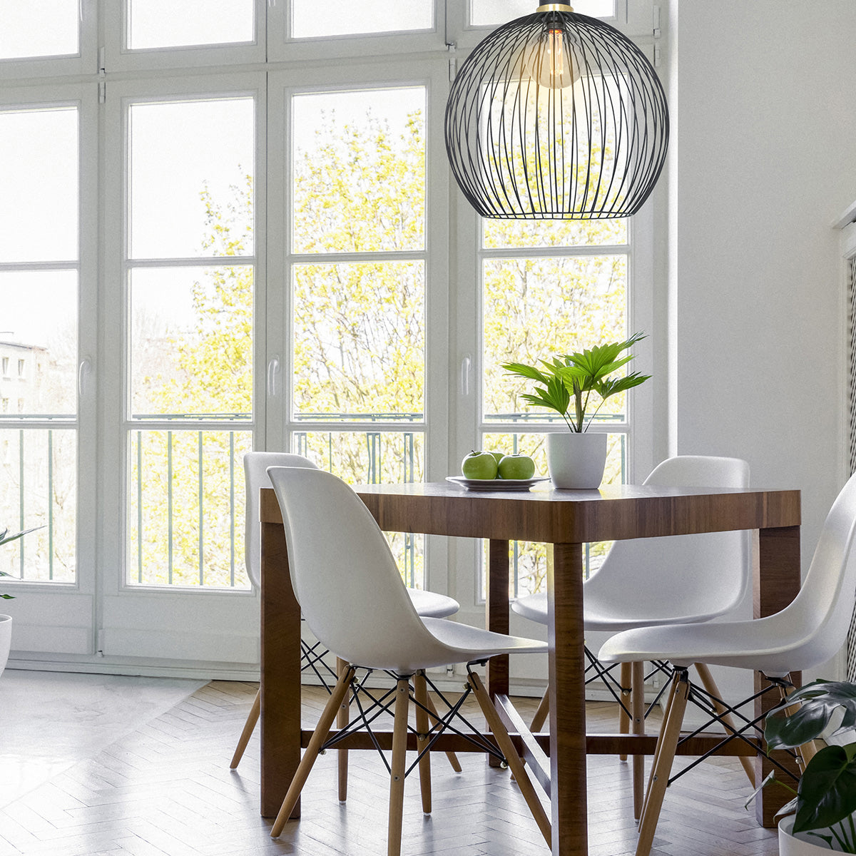 Hanglamp Aureole 3068ZW zwarte draadlamp met E27-fitting Ø45