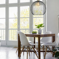 Hanglamp Aureole 3068ZW zwarte draadlamp met E27-fitting Ø45