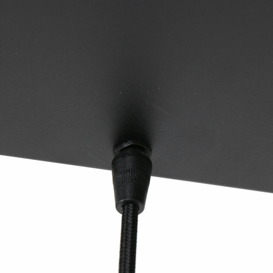 Hanglamp Reflexion 3078ZW zwarte 5-lichts lamp met smokeglas