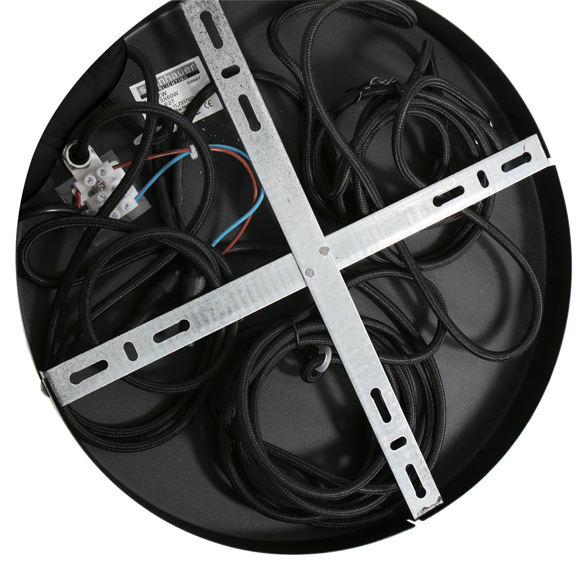 Hanglamp Reflexion 3079ZW zwarte 3-lichts videolamp met smokeglas