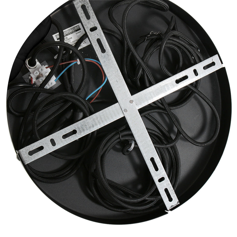 Hanglamp Reflexion 3079ZW zwarte 3-lichts videolamp met smokeglas
