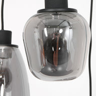 Hanglamp Reflexion 3079ZW zwarte 3-lichts videolamp met smokeglas