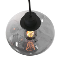 Hanglamp Reflexion 3079ZW zwarte 3-lichts videolamp met smokeglas